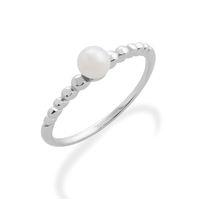 925 Sterling Silver 0.39ct Pearl June Birthstone Stack Ring