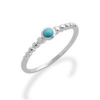 925 Sterling Silver 0.15ct Turquoise December Birthstone Stack Ring