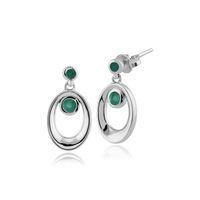 925 Sterling Silver 0.30ct Emerald Drop Earrings