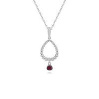 925 Sterling Silver 0.14ct Ruby Pendant on 45cm Chain