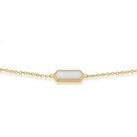 925 gold plated silver 185ct mother of pearl hexagonal prism bracelet  ...