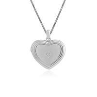 925 Sterling Silver 1pt Diamond Heart Locket Pendant on 45cm Chain