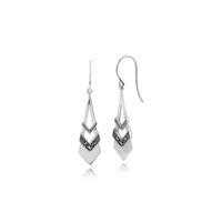 925 Sterling Silver Art Deco Marcasite Drop Earrings