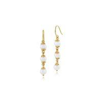 925 Gold Plated Sterling Silver 3.13ct Freshwater Pearl Drop Earrings