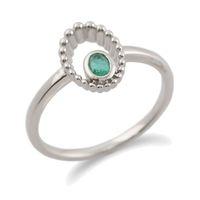 925 Sterling Silver 0.11ct Emerald Ring