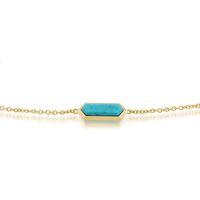 925 gold plated silver 170ct turquoise hexagonal prism bracelet 19cm