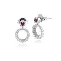 925 sterling silver 018ct ruby drop earrings