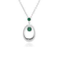 925 Sterling Silver 0.20ct Emerald Pendant on 45cm Chain