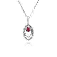 925 Sterling Silver 0.24ct Ruby Pendant on 45cm Chain