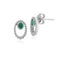 925 Sterling Silver 0.23ct Emerald Stud Earrings