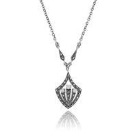 925 Sterling Silver Art Deco 0.17ct Opal Necklace
