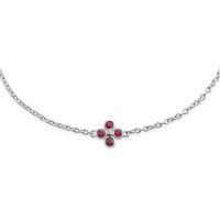 925 Sterling Silver 0.25ct Ruby Silver 19cm Bracelet