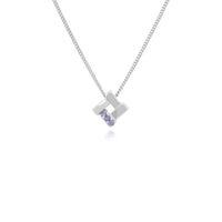 925 sterling silver 005ct tanzanite crossover pendant on 45cm chain