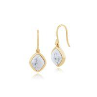 925 Gold Plated Sterling Silver 3.00ct Howlite Drop Earrings