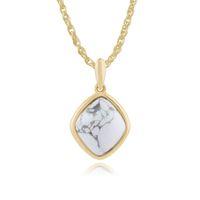 925 gold plated sterling silver 340ct howlite pendant on 45cm chain