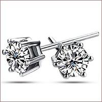 925 Silver Sterling Silver Jewelry Earrings Sample Zircon Stud Earring 1Pair