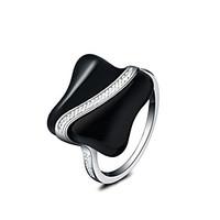 925 Silver Fashion Square Statement Rings Wedding / Party / Daily / Casual 1pc