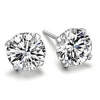 925 Silver Sterling Silver Jewelry Earrings Sample Zircon Stud Earring 1Pair