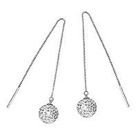 925 sterling silver earrings aaa zircon ball long drop earrings jewelr ...