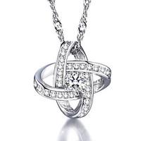 925 fine silver aaa zircon heart love pendant necklaceimitation diamon ...