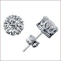 925 silver sterling silver jewelry earrings sample crown zircon stud e ...