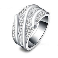 925 Silver Simple Zircon Ring Statement Rings Wedding / Party / Daily / Casual 1pc