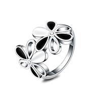 925 silver fashion flower statement rings wedding party daily casual 1 ...