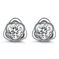 925 sterling silver earrings flower aaa cubic zirconia stud earrings j ...