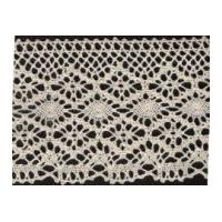 95mm Essential Trimmings Crochet Effect Cotton Lace Trimming Natural