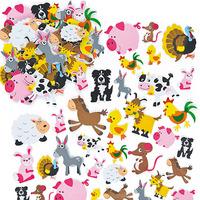 96 Farm Animal Foam Stickers