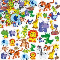 96 Jungle Animal Foam Stickers