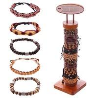 96 piece bracelet set with stand natural woven