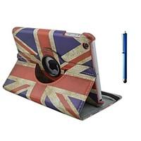 9.7 Inch 360 Degree Rotation Flag Pattern with Stand Case and Pen for iPad Air /iPad 5