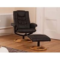 991819l black bonded leather swivel chair