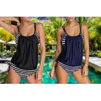 999 instead of 50 from bonicaro for a striped tankini in black or navy ...