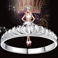 9999 Pure Stering Silver Crown Bangle Bracelet Christmas Gifts