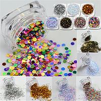 9bottle/set Hot Fashion Nail Art 3d Glitter Round Paillette Colorful Thin Round Bling Slice Colorful Nail Sparkling Decoration For Nail Beauty Y01-09