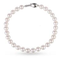 9ct white gold 6 65mm akoya pearl strand bracelet