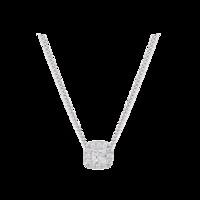 9ct white gold 030ct princess cut diamond halo pendant