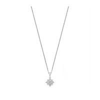 9ct White Gold 0.21ct Diamond Snow Flake Pendant