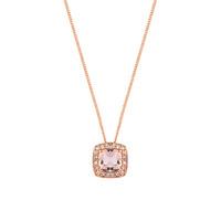 9ct Rose Gold Cushion Cut Morganite Pendant