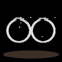9ct White Gold Flat Hoops