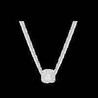 9ct White Gold Princess Cut Diamond Halo Pendant