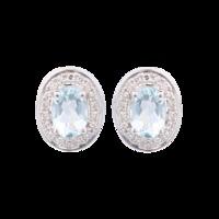 9ct gold oval aquamarine stud earrings