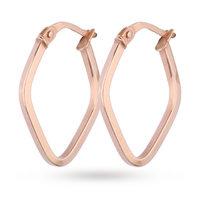 9ct Rose Gold Angular Hoop Earrings