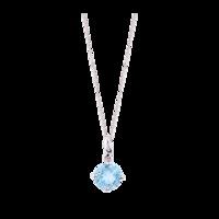 9ct White Gold 1.25ct Blue Topaz Pendant