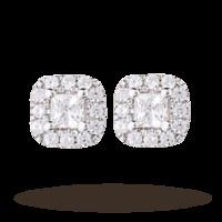 9ct White Gold 0.20ct Princess Cut Diamond Stud Earrings