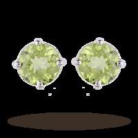 9ct White Gold Peridot Stud Earrings