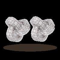 9ct White Gold 1.19ct Diamond Knot Stud Earrings