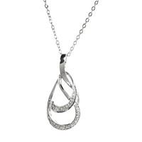 9ct white gold diamond loop pendant